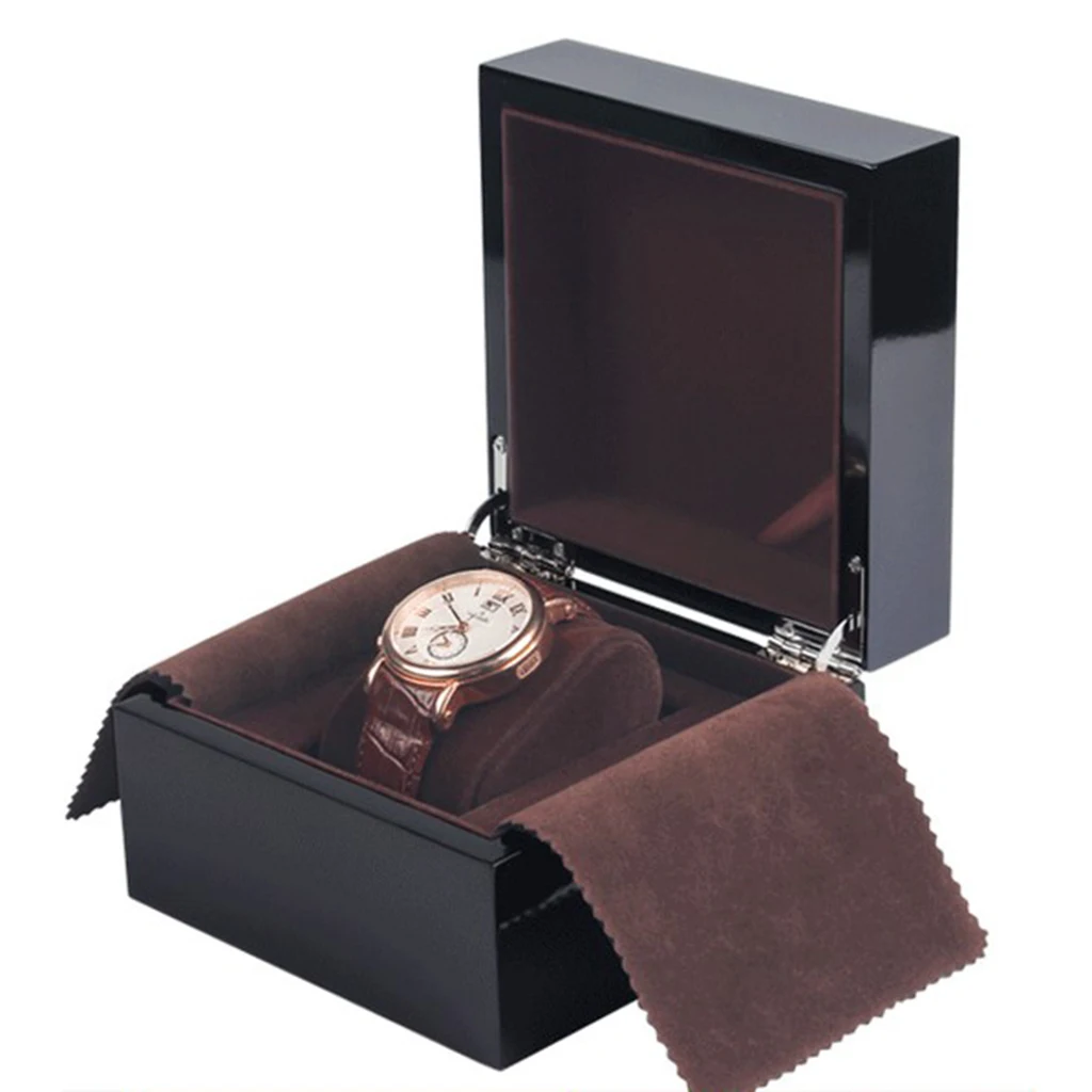 

Single Slot Watch Box for Men Father - Luxury Wooden Watch Display Case, Jewelry Storage and Watch Storage