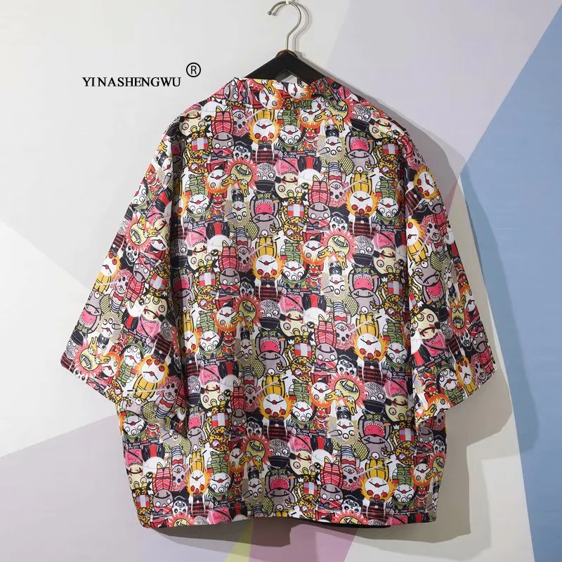 Yukata, женское традиционное японское кимоно, Harajuku, пара кимоно, кардиган для мужчин, Пляжная свободная тонкая рубашка, Солнцезащитная рубашка, пальто - Цвет: color 14 c