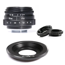Мини 35 мм f/1,6 APS-C cctv объектив+ C-M4/3 переходное кольцо+ 2 Макро-кольца для Panasonic или Olympus Micro4/3-mount беззеркальная камера