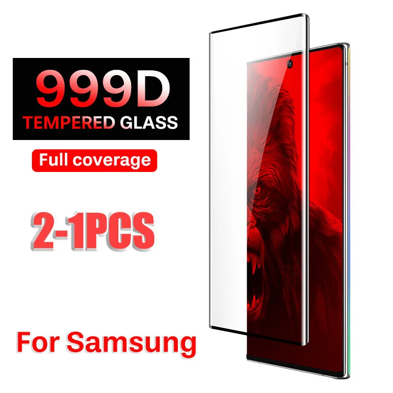 999D Screen Protector For Samsung Galaxy Note 20 Ultra S20 Plus Tempered Glass S8 S9 S10 E 10 Protect Film | Мобильные телефоны и
