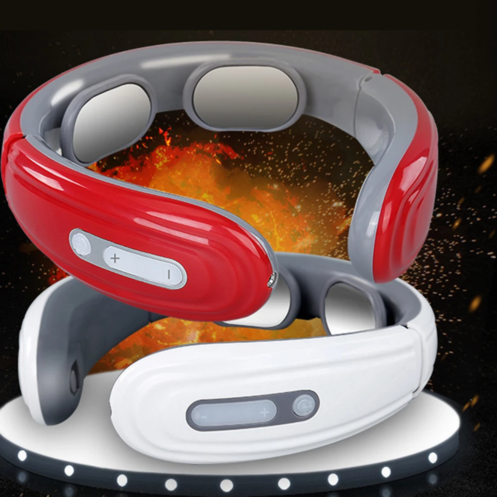 EMS Electric Neck Shoulder Massager Pain Relief Tool Health Care Relaxation Magnetic-Pulse Intelligent Rechargeable Portable