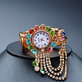 

Explosion Models Popular Exaggerated Hollow Diamond Bracelet Watch Quartz Watch Wild Personality Ladies Bracelet Watch Wholesale