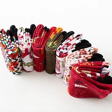 LNCDIS, женские носки, хлопковые зимние носки ярких цветов с рождественским принтом, повседневные хлопковые носки, носки-тапочки, набор, Skarpetki