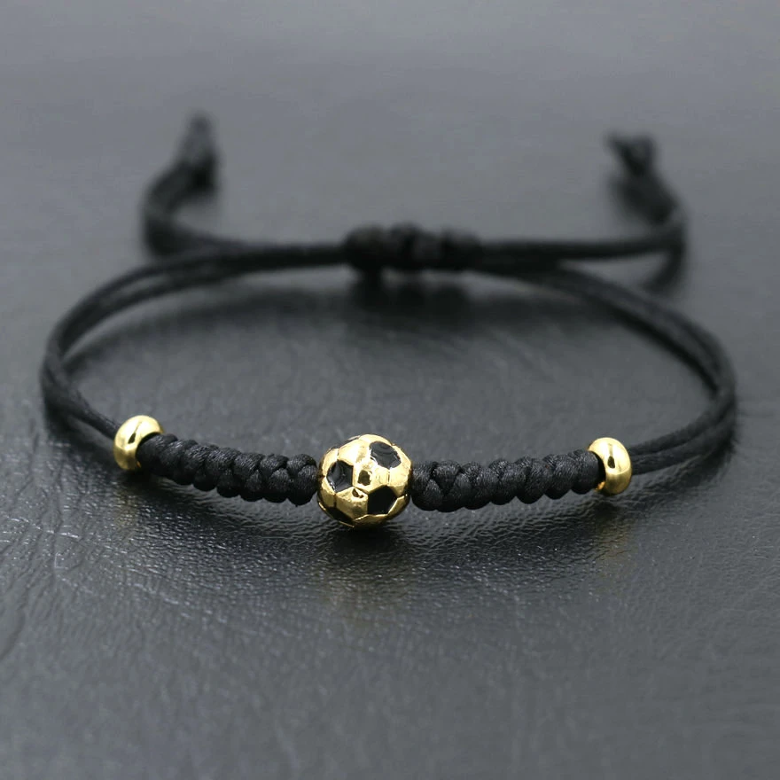 Pulseras fútbol para hombre y mujer, brazalete de de rojo y negro, regalo de joyería, 100 unids/bolsa|Pulseras de amuleto| AliExpress