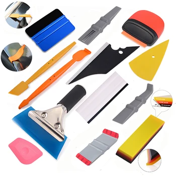 

FOSHIO Car Wrap Scrapers Vinyl Wrapping Tool Kit Micro Tuck Squeegee Carbon Fiber Sticker Window Tint Film Install Accessories