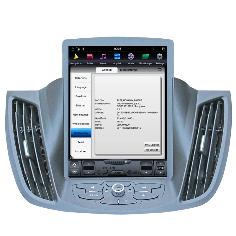 Best NAVITOPIA 10.4inch 4G+64GB Tesla Style Vertical Screen Android 8.1 Car DVD GPS Navigation for Ford Kuga 2013-2017 5