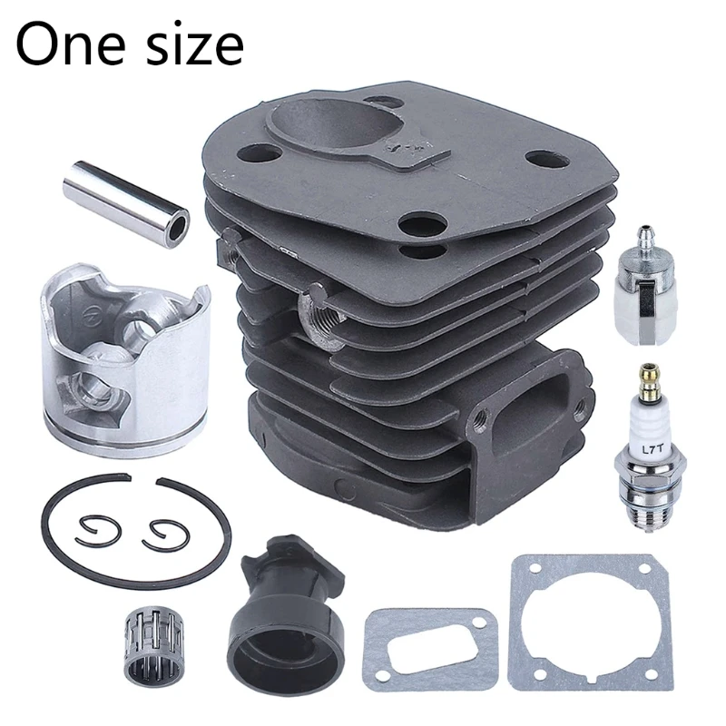 44MM Nikasil Plated Chainsaw Cylinder Piston Gasket Replacement Parts Kit for Husqvarnas 350 351 353 346XP with Intake  G8TB