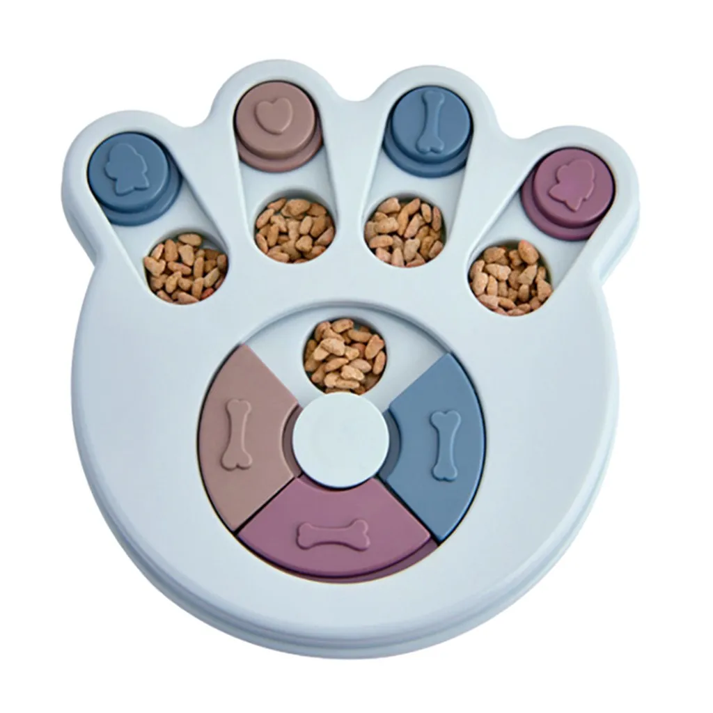 1 Pcs Dogs Puzzle Toys Bones Paw Prints Wooden Fun Feeding Multi-functional Interactive Dog For Cats Pet Educational Jan 10 | Дом и сад