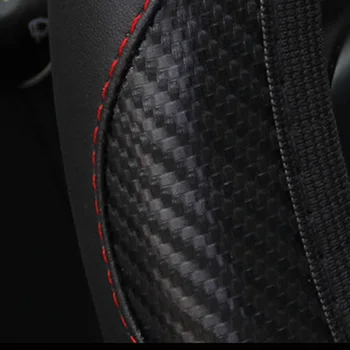

Carbon fiber leather Steering Wheel Cover Round Accessories Decor No Inner Ring