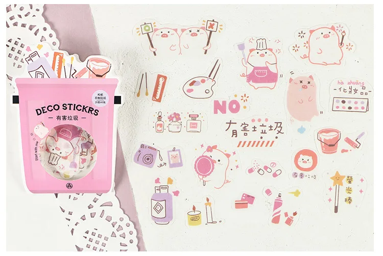 40 шт. Kawaii Наклейки со Свинкой милые животные игрушки наклейки декоративные наклейки для детей DIY Дневник принадлежности для скрапбукинга