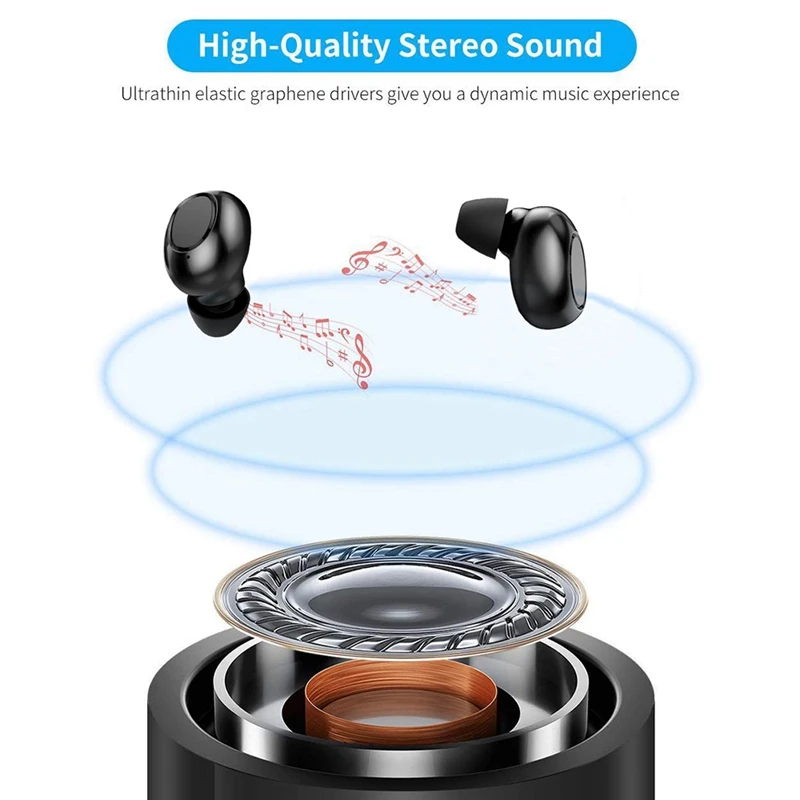 ABKT-T10 Bluetooth наушники 5,0 беспроводные наушники IPX7 водонепроницаемые TWS стерео наушники-вкладыши Встроенный микрофон Спортивная гарнитура