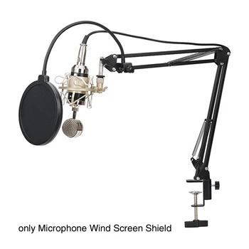 

Microphone Wind Screen Shield Studio Singing Stabilizing Recording Vlogging Swivel Mount Easy Install Double Layer Speaking