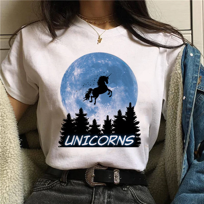

Cute Unicorn T Shirt Women Fun Korean Style Harajuku T-shirt Ullzang Unicornio Kawaii Cartoon Tshirt 90s Graphic Top Tees Female