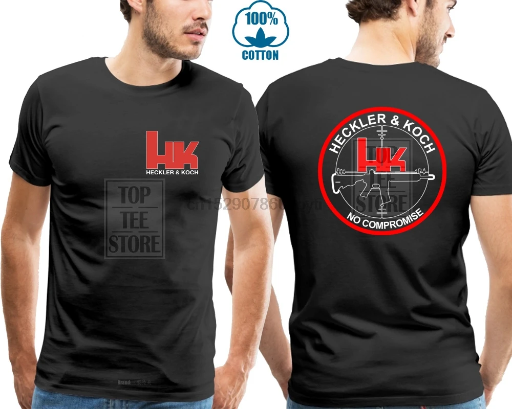 Hk Heckler Koch логотип без компромисса Мужская одежда футболка США S 3Xl |