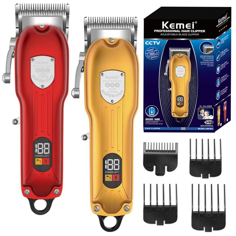Kemei 802 Barber Shop Cord Cordless Hair Clipper Professional Hair Trimmer For Men 10w Precision Haircut Machine Rechargeable - Hair Clippers - AliExpress