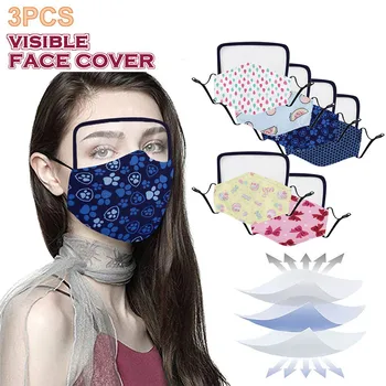

Transparent Visible Adult Mask Antspit Eye Protection Outdoor Face Protective Face Mask With Detachable Eyes Shield masque A50