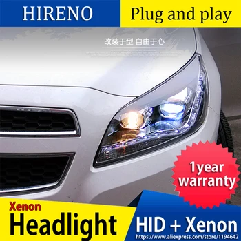 

cars Headlight For Chevrolet Malibu Headlights 2012-2014 LED DRL Running lights Bi-Xenon Beam Fog lights angel eyes