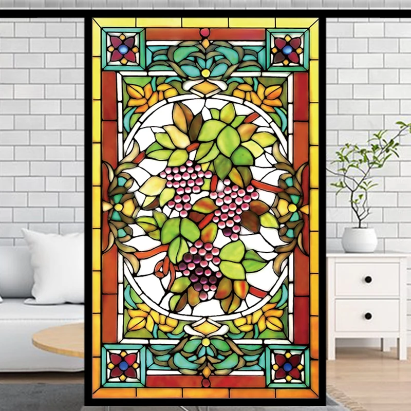 Details about   55x100cm Film Stained European Church Art Glass Film Stained Window Opaque Stick 
