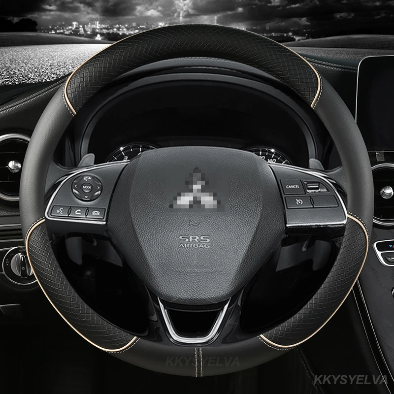 Car Steering Wheel Covers for Mitsubishi ASX 308 Eclipse Cross Grandis Montero Lancer Pajero Outlander Leather Protection Covers steering wheel cover