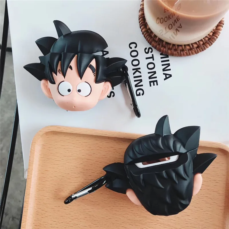 3D Dragon Ball Son Goku чехол для Airpods 1 2 Милые силиконовые аксессуары Bluetooth чехол для наушников Защитный чехол с брелоком