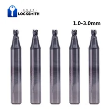 XCAN 1 шт. 1,0 1,5 2,0 2,5 3,0 мм вольфрам карбид ключ фрезы 6 мм хвостовик 4 Флейта дубликат ключей машина резак запчасти