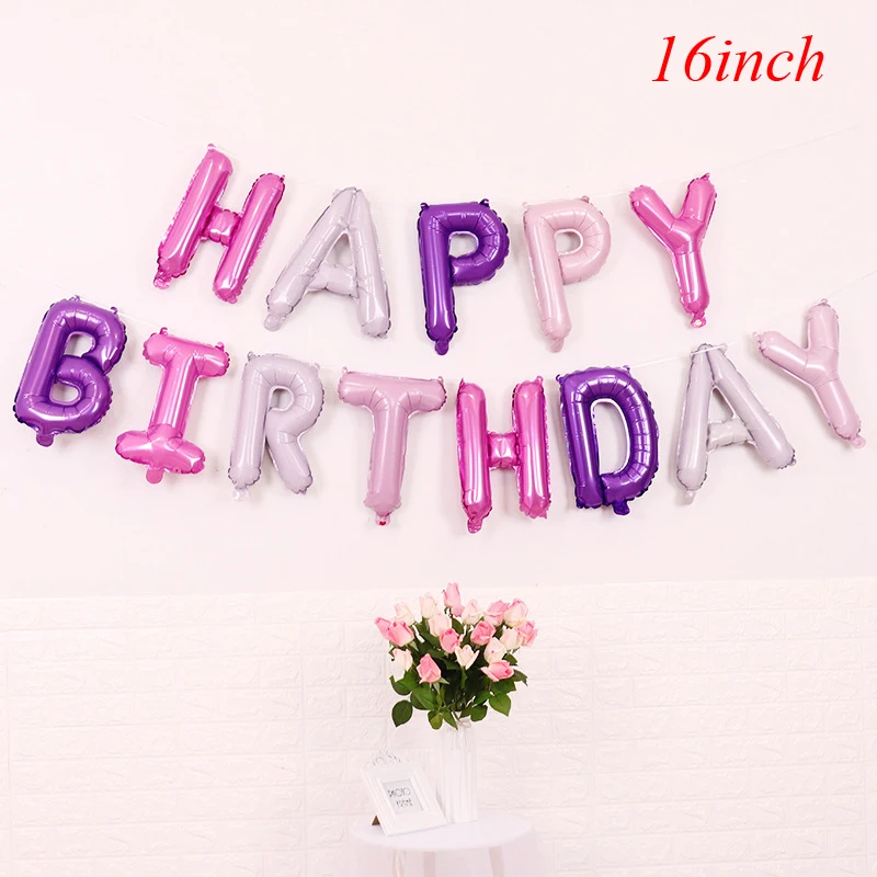 16" Happy Birthday Balloons Letter Foil Birthday Party Supply Banner Decorations