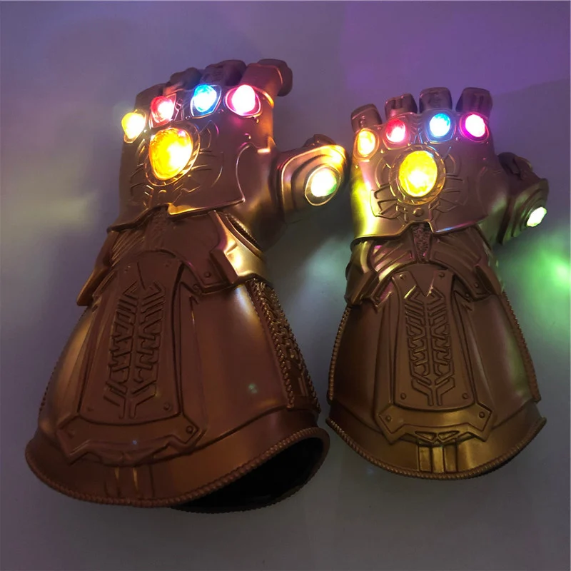 The Thanos Endgame 4 Gauntlet Косплей Костюм камни светодиодная перчатка с крагами Хэллоуин Рождественский подарок