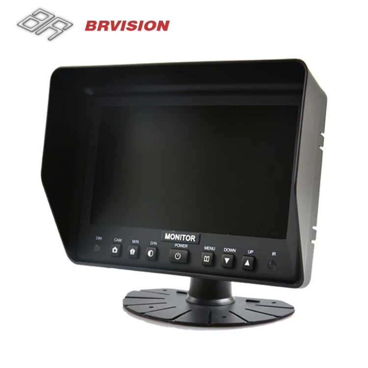 

7 inch rearview mirror radar detector with rear view camera for truck
