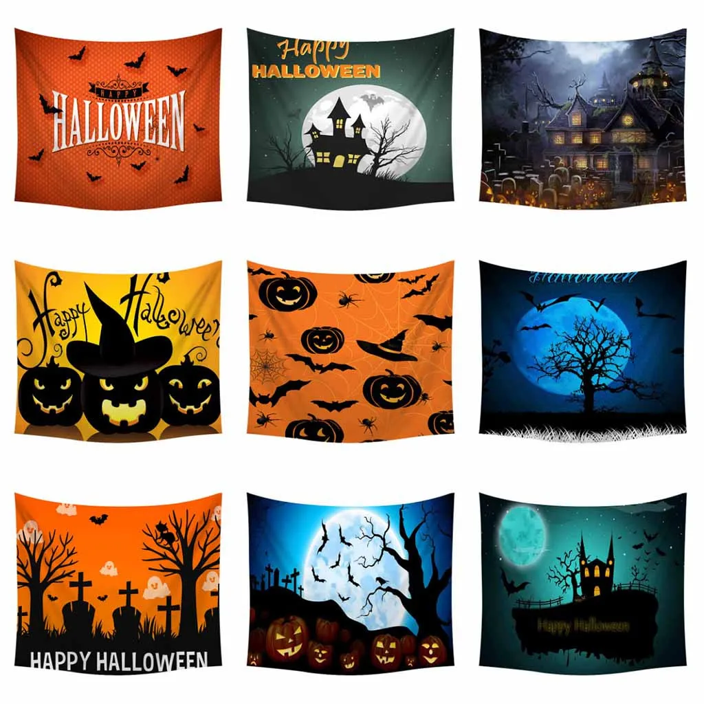 

Halloween Tapestry Pumpkins Tree Print Wall Hanging Tapestry Art Home Decoration dropshipping