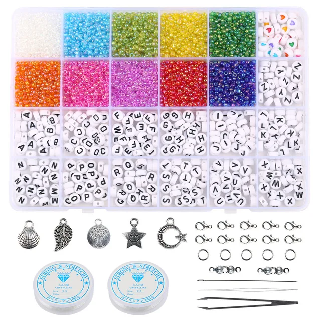 1box 3mm Beading kit mix DIY Jewelry FindingsAcrylic Spacer Beads For  Making Bracelet Accessory - AliExpress