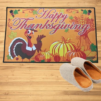 

Happy Thanksgiving Turkey Pumpkin Doormat Mats Hallway Doorway Bathroom Kitchen Rugs Floor Mats Carpet Party Home Decoration