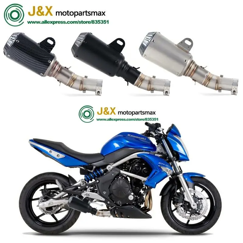 Полная система слипоны для kawasaki ER-6N ER-6F ER6N ER6F NINJA650R 2012- полный глушитель выхлопной трубы мотоцикла среднего звенья