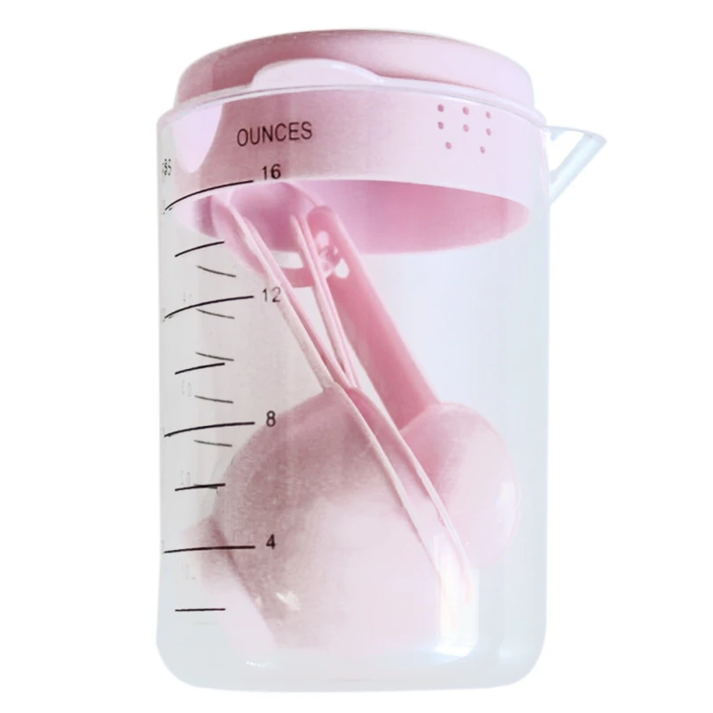 

7PCS/Set 500ml Environmental Protection PVC Plastic Baking Measuring Cup Measuring Spoon With Scale Baking Tool New