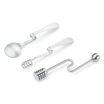 

Honey Dippers Set of 3 Stainless Steel Honey and Syrup Dipper Stick Server for Honey Pot Jar Containers
