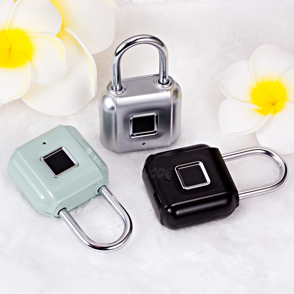 

Towode Fingerprint Door Lock Luggage Bag Keyless Door Lock USB Rechargeable AntiTheft Security Fingerprint Padlock