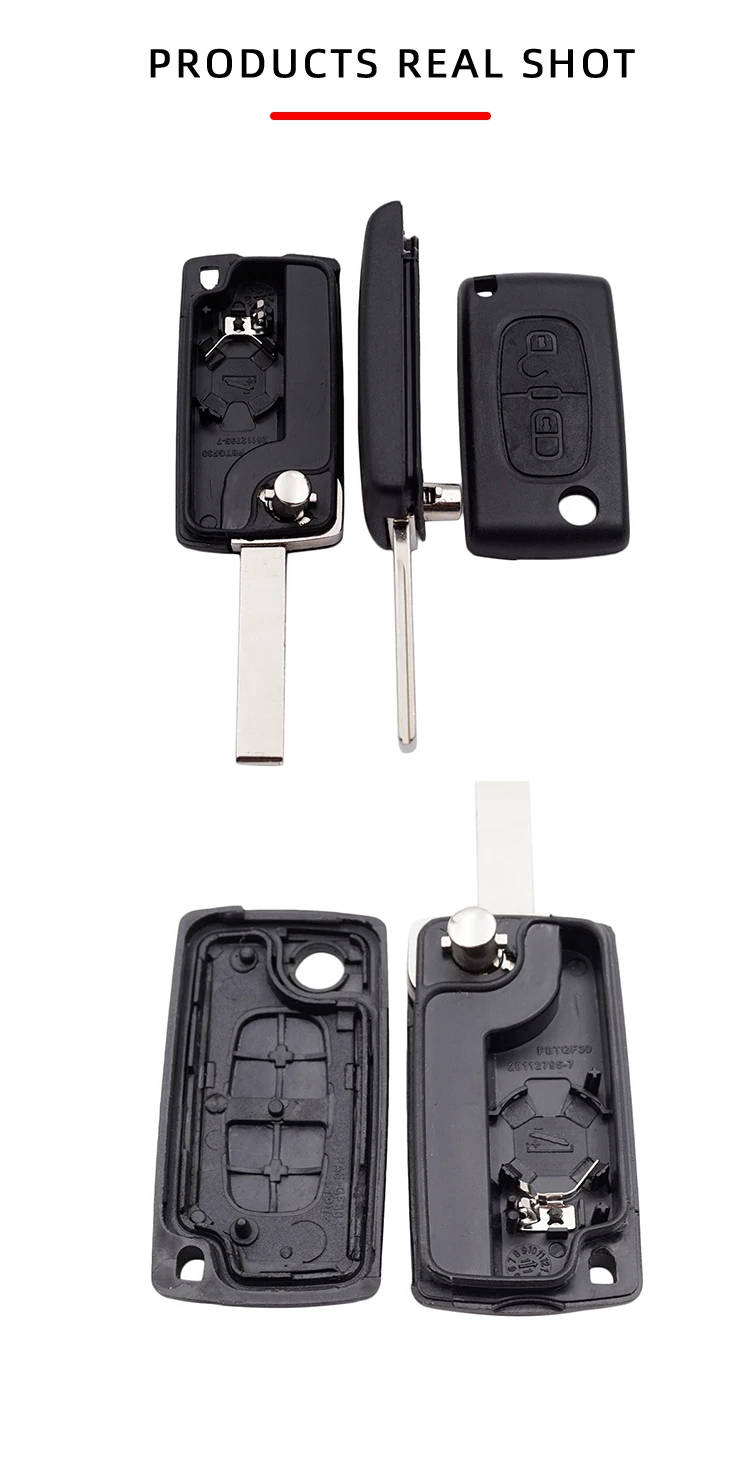 Peugeot 2 button 3008 5008 807 Expert Remote Flip Key Fob FULL Repair Kit p2bwg 