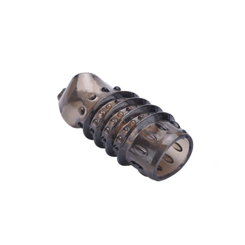 Penis Sleeve Silicone Reusable Strapon Delayed Ejaculation Chastity Device Lock Sperm Penis Erection Adult Games Sex Toy For Men 5