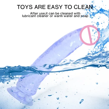 Jelly Dildo Penis TPE Transparent Dildos Strapon For Women Masturbator Lesbians Adults Only Toys Suction Cup Penis Cock Sex Shop 5