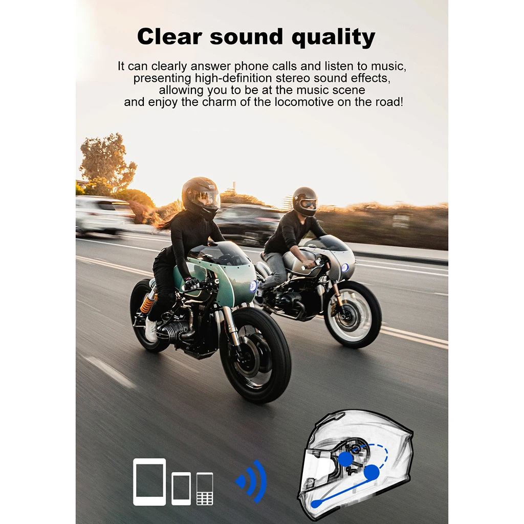 Headset, Anti-Interference  Wireless Headset Bluetooth Intercom Headset, Helmet Headphones, Speakers Hands