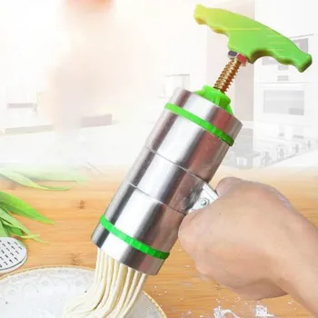 

Noodle Pasta Press Maker Machine Hand Cutter,Manual Juicer Cookware with 7Pressing Moulds -Making Spaghetti Fettuccine MJ72704