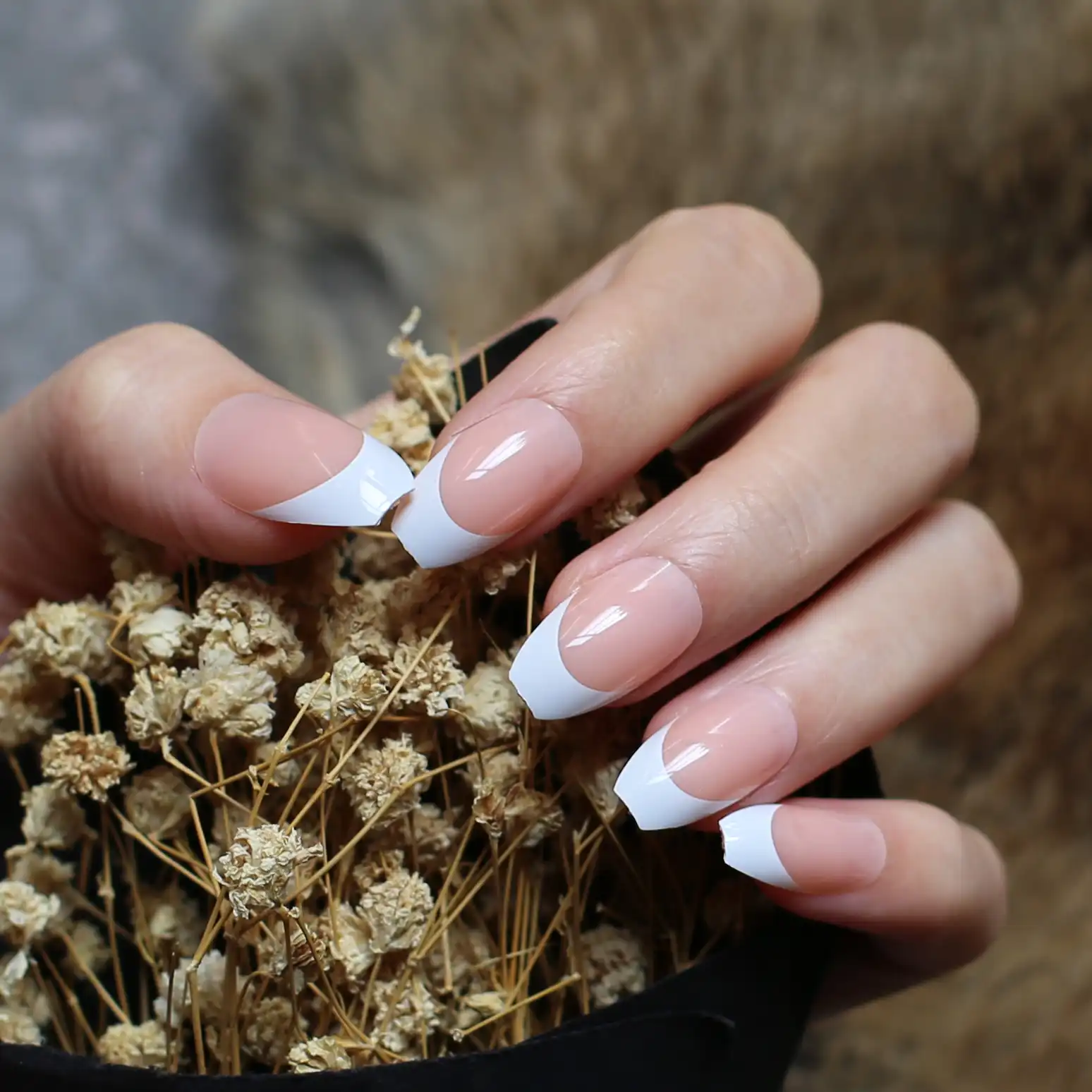 人格偽爪バレエヌードカラーフレンチ偽の釘棺偽爪 Uv ブライト結婚式の釘 24 個フルセットライトピンク False Nails Aliexpress