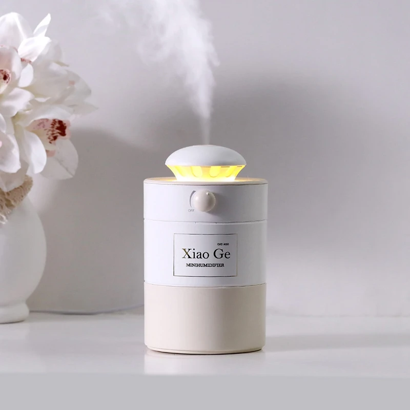 500ML Adjustable Spraying Air Humidifier Ultrasonic Mist Maker for Home Aroma Diffuser Aromatherapy Humidifiers Diffusers Beige