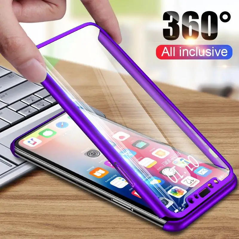 Роскошные 360 градусов защитные чехлы для телефонов iPhone 6 6S 7 8 Plus X XS Max XR на все тело