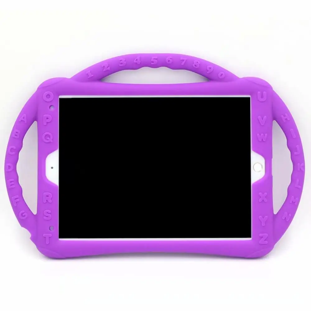 Для Ipad 7 th 10,2 дюймов мультяшный детский безопасный силиконовый чехол для планшета для Apple Ipad Pro 10,5 дюймов чехол-подставка+ ручка - Цвет: Фиолетовый