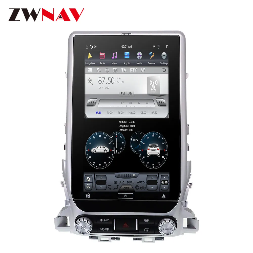 Perfect 13.6" Android 9.0 DSP Car GPS Navigation For TOYOTA LAND CRUISER LC200 2016-2019 Multimedia player radio tape recorder head unit 5