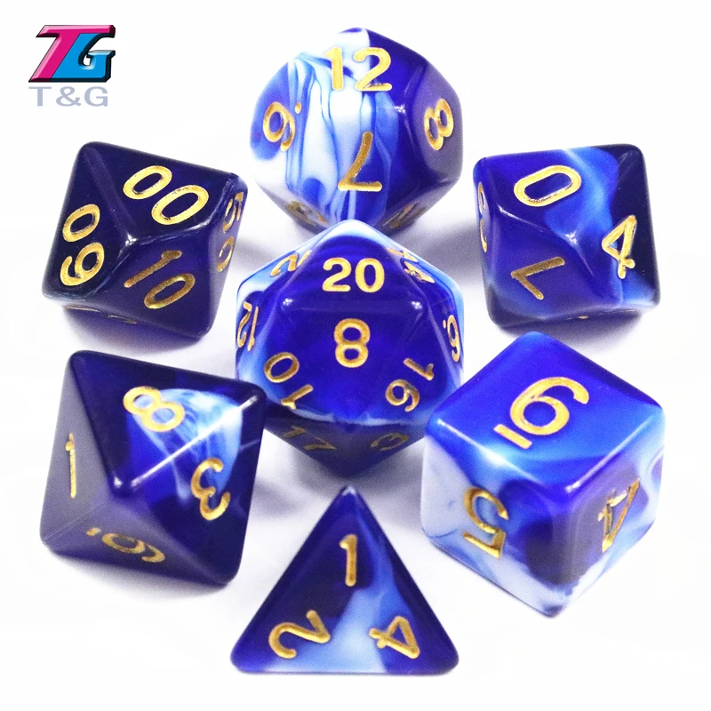 7 шт. трпг кости для DnD D4 D20 многосторонних игр кубики цветов Настольный