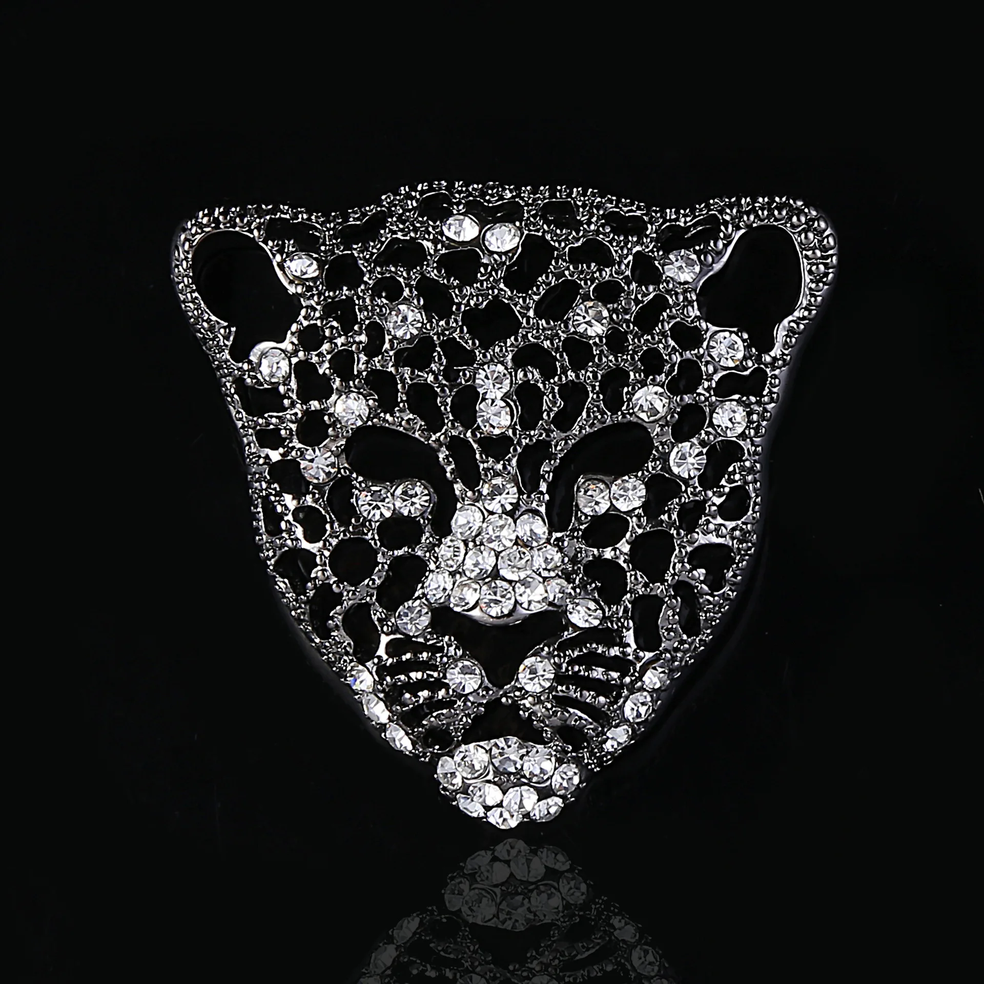 

Europe And America Top Grade Full Leopard Head Tiger Brooch Badge MEN'S Suit Corsage Sweater Brooch Father's Day Gift