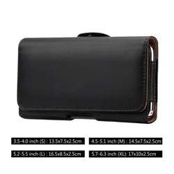 Premium Universal Leather Phone Holster with Waist Pack and Belt Clip - (L) 5.2 - 5.5 inch (A Style)