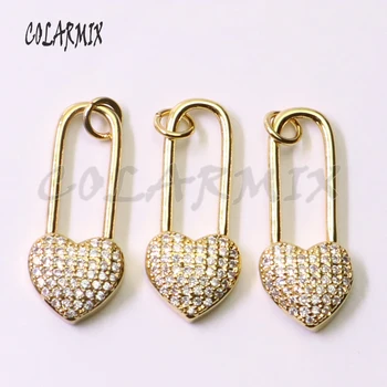 

10pcs Hear Lock charm necklace New design crystal jewelrygift zircon heart necklac trendy jewelry necklace for girls 50861