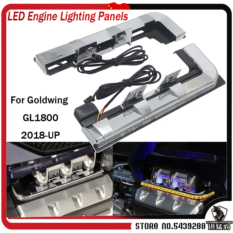 

GL 1800 LED ENGINE LIGHTING PANELS For Honda Goldwing GL1800 Led Engine Lights 2018 2019 2020 2021 NEW Chrome Motor Accessories